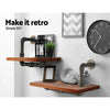 Artiss Wall Shelves Rustic Bookshelf Retro Display Shelves Industrial DIY Pipe Shelf Floating Brackets Deals499