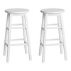 Artiss Set of 2 Beech Wood Backless Bar Stools - White Deals499