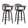 Artiss Set of 2 Bar Stools Wooden Swivel Bar Stool Kitchen Dining Chair - Wood, Chrome and Grey Deals499