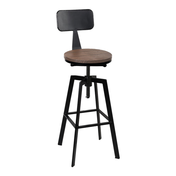 Artiss Rustic Industrial Style Metal Bar Stool - Black and Wood Deals499