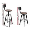 Artiss Rustic Industrial Style Metal Bar Stool - Black and Wood Deals499