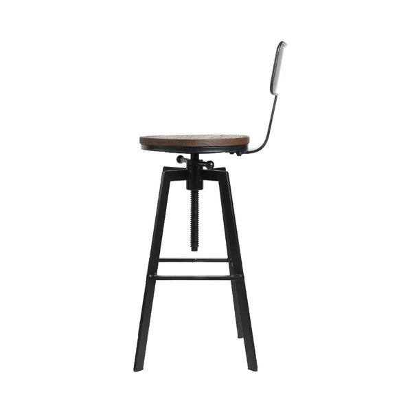 Artiss Rustic Industrial Style Metal Bar Stool - Black and Wood Deals499