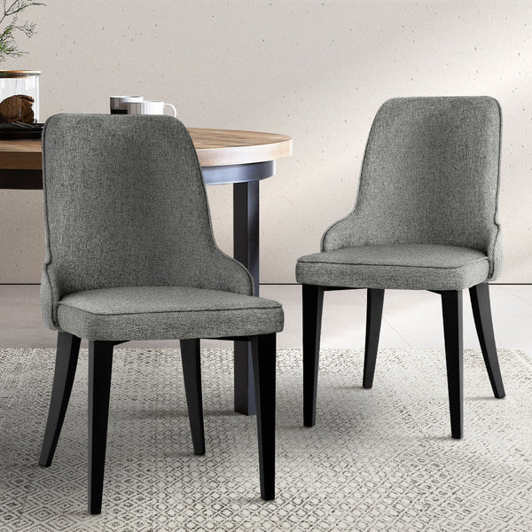 Artiss Set of 2 Fabric Dining Chairs - Grey Deals499