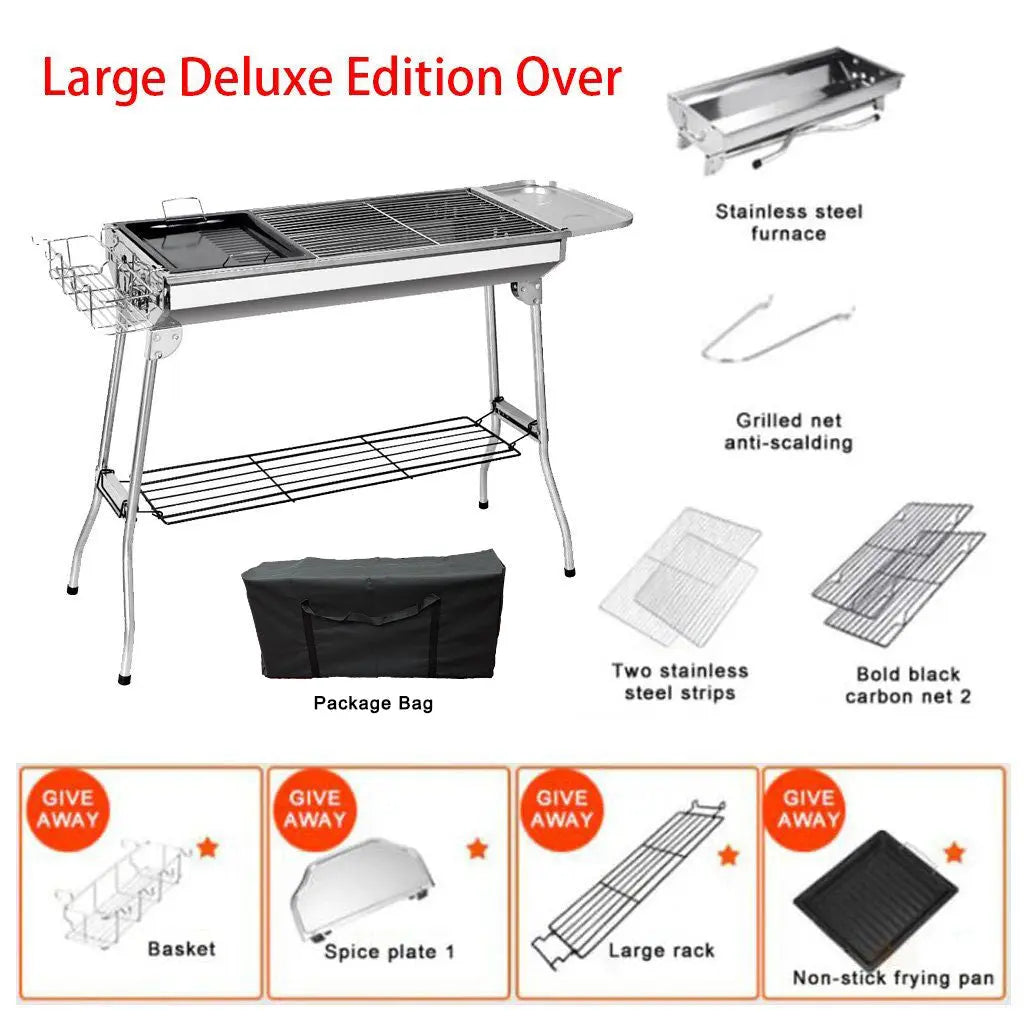 BBQ Grill Barbecue Set Charcoal Kabob Stove Portable Foldable Camping Picnic Deals499