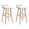 Artiss Set of 2 PU Leather Wood Wave Style Bar Stool - White Deals499