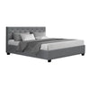 Artiss Vila Bed Frame Fabric Gas Lift Storage - Grey Queen Deals499