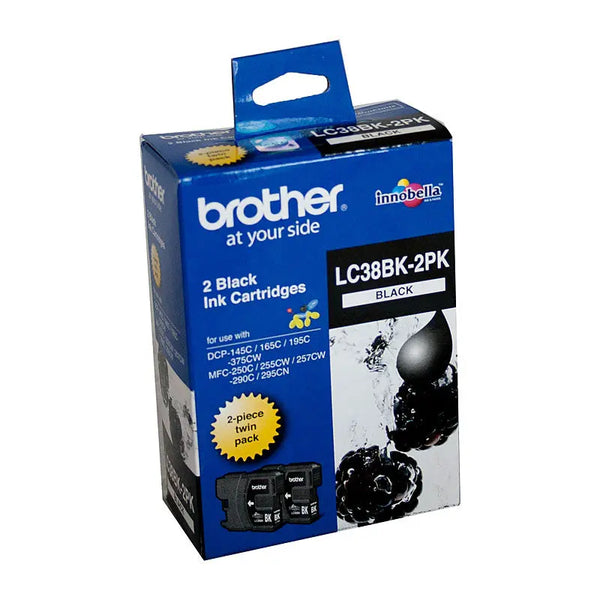 BROTHER LC38 Black Twin Pack BROTHER