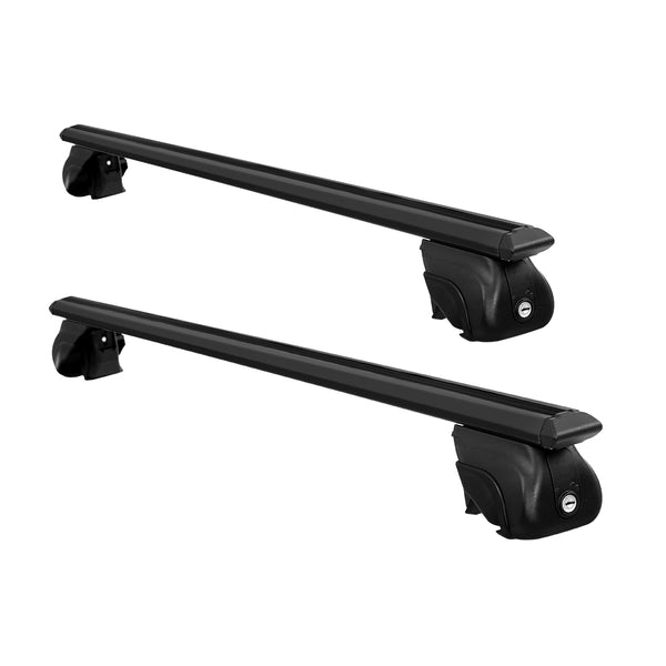 Universal Car Roof Rack Aluminium Cross Bars Adjustable 135cm Black Upgraded Holder Adjustable Car 90kgs load Carrier Deals499