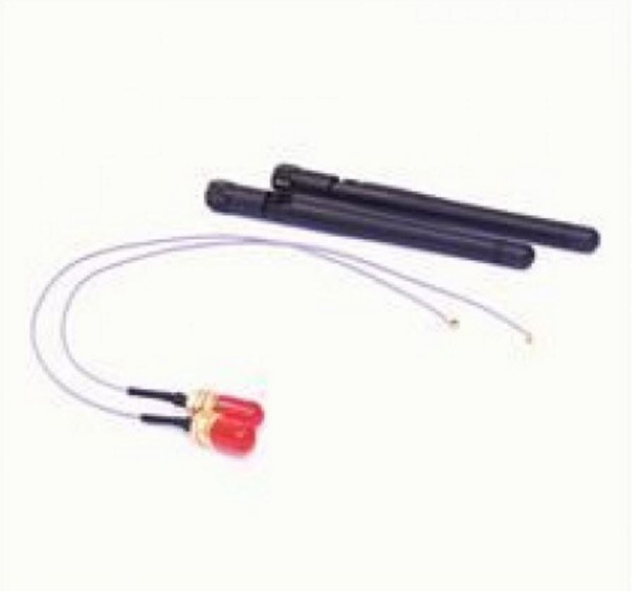 ASTROTEK AT-IPXSET-50 Internal Wi-Fi Antenna Kit - 2x IPX to RP-SMA wifi cable 50cm Grey + 2x 5Ghz Antenna Black LS ASTROTEK