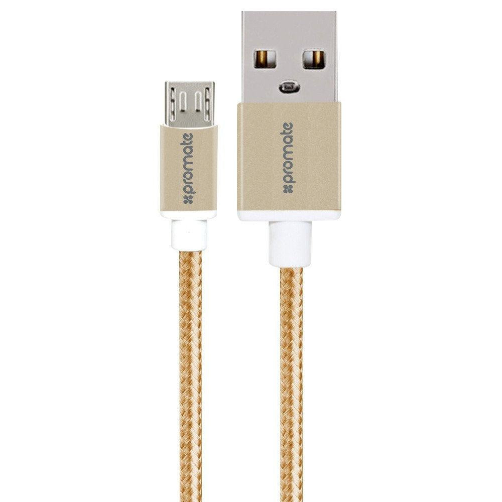 PROMATE 'linkMate-U2M' Ultra-Durable Mesh Braided Micro-USB Sync & Charge Cable, 120cm , Gold PROMATE