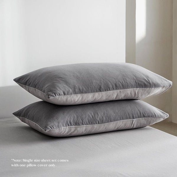 Cosy Club Sheet Set Bed Sheets Set Double Flat Cover Pillow Case Grey Inspired Deals499