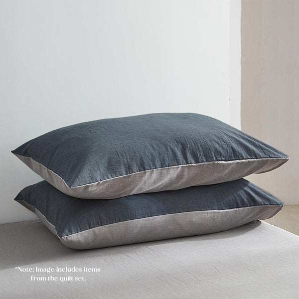 Cosy Club Sheet Set Cotton Sheets King Blue Dark Grey Deals499