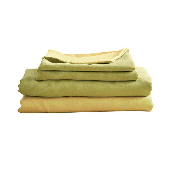 Cosy Club Sheet Set Bed Sheets Set King Flat Cover Pillow Case Yellow Deals499