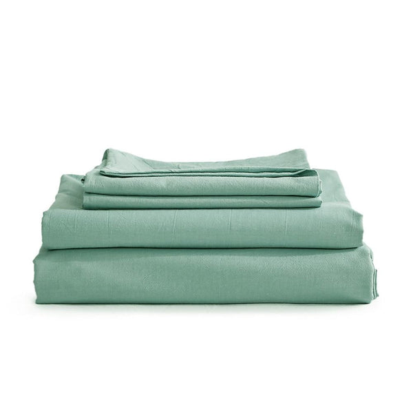 Cosy Club Sheet Set Bed Sheets Set Single Flat Cover Pillow Case Green Essential Deals499