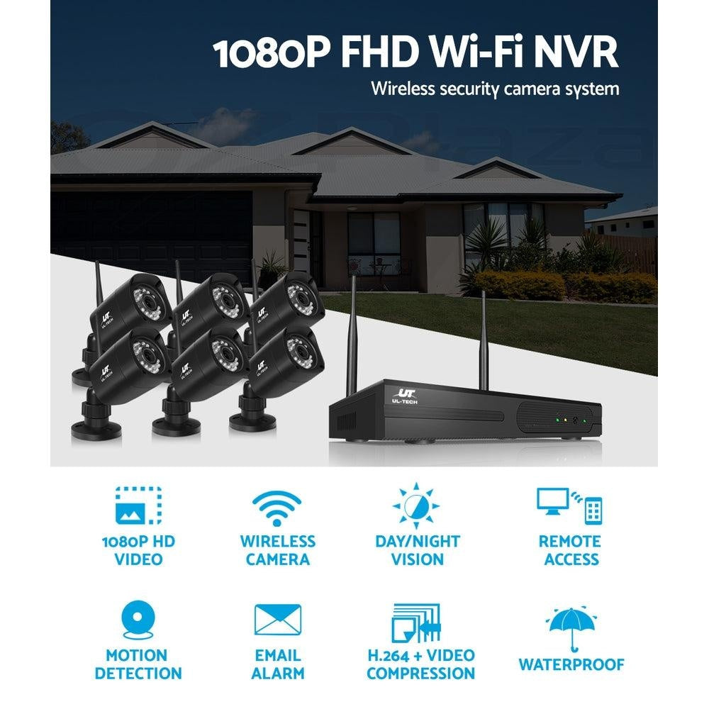 UL-tech CCTV Wireless Security Camera System 8CH Home Outdoor WIFI 6 Square Cameras Kit 1TB Deals499