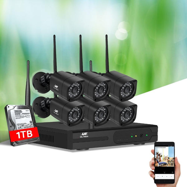 UL-tech CCTV Wireless Security Camera System 8CH Home Outdoor WIFI 6 Square Cameras Kit 1TB Deals499