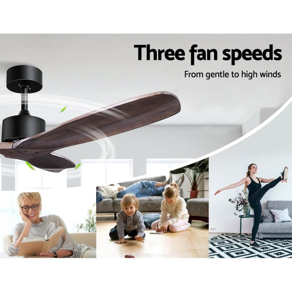 Devanti 52'' Ceiling Fan With Remote Control Fans 3 Wooden Blades Timer 1300mm Deals499