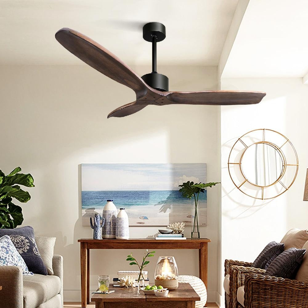 Devanti 52'' Ceiling Fan With Remote Control Fans 3 Wooden Blades Timer 1300mm Deals499