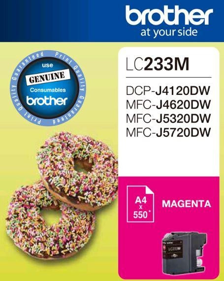 Brother LC233MS Megenta Ink Cartridge - DCP-J4120DW/MFC-J4620DW/J5320DW/J5720DW - up to 550 pages BROTHER