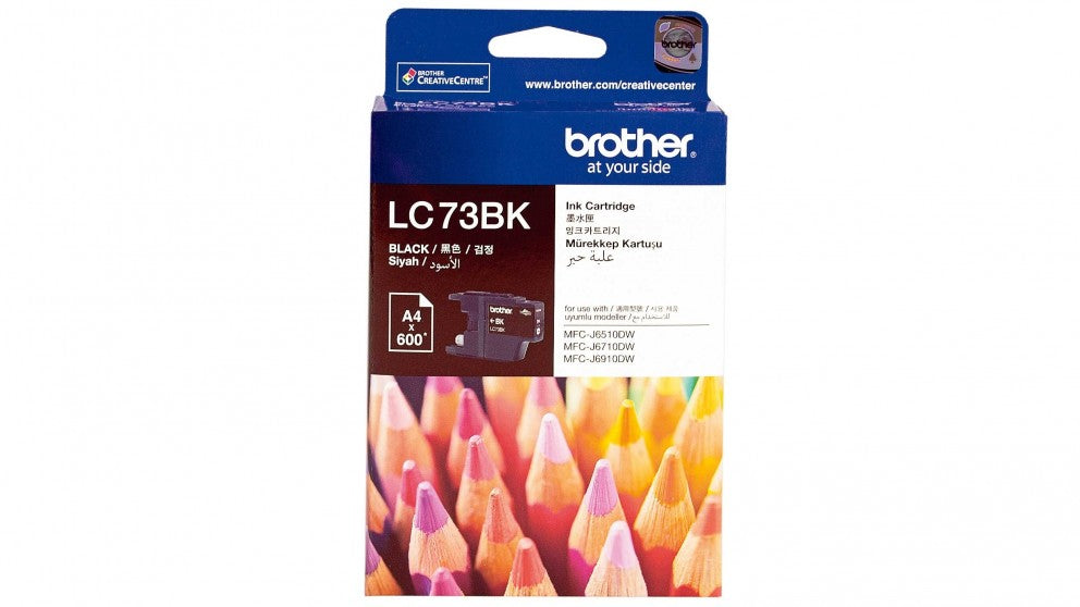 BROTHER LC-73BK Black High Yield Ink Cartridge- DCP-J525W/J725DW/J925DW, MFC-J6510DW/J6710DW/J6910DW/J5910DW/J430W/J432W/J625DW/J825DW - up to BROTHER