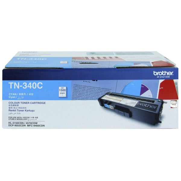 BROTHER TN-340C Colour Laser Toner - Standard Yield Cyan, HL-4150CDN/4570CDW, DCP-9055CDN, MFC-9460CDN/9970CDW - 1500 pages BROTHER