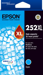 EPSON 252XL Cyan Ink Cartridge Suits WF3620/3640/7610/7620 EPSON