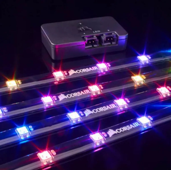 CORSAIR Lighting Node PRO with 4x RGB LED Strips and Controller. 2x RGB FAN Hub CORSAIR