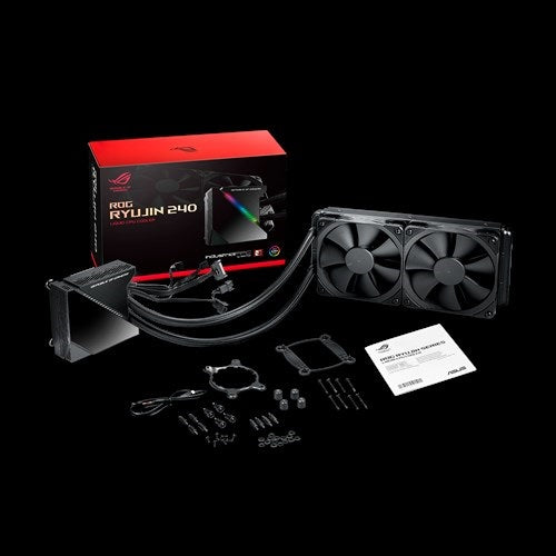 ASUS ROG Ryujin 240 All-In-One Liquid CPU Cooler, OLED, Aura Sync, Noctua iPPC 2K PWM 120mm Radiator Fan ASUS