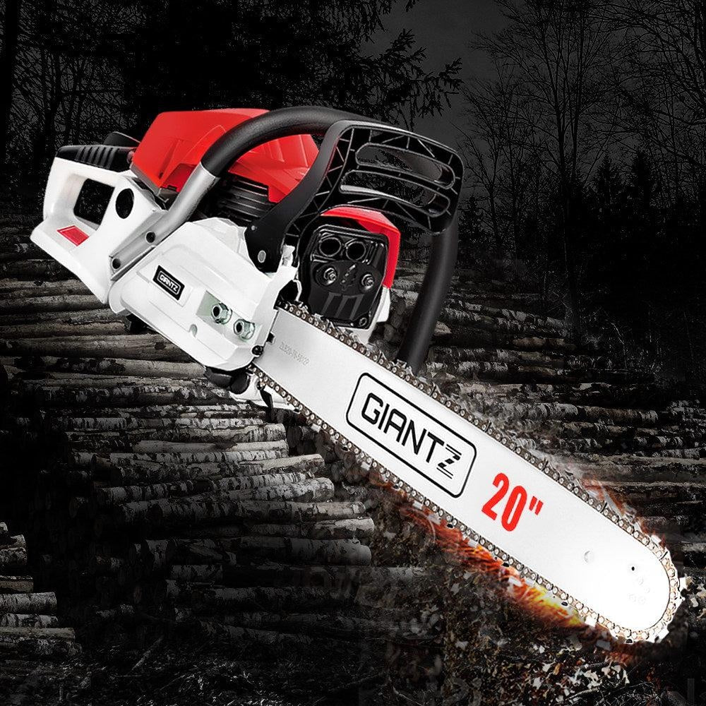 Giantz 62CC Commercial Petrol Chainsaw - Red & White Deals499