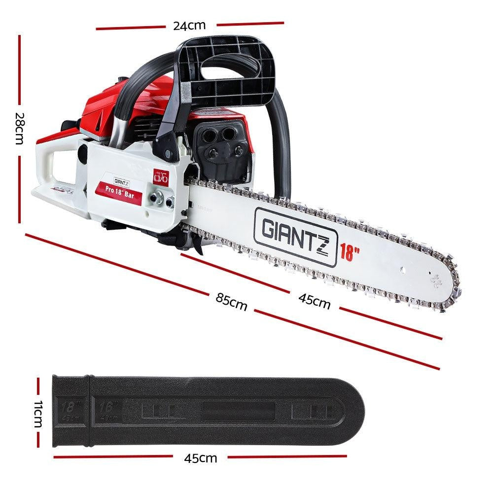 GIANTZ 45CC Petrol Commercial Chainsaw Chain Saw Bar E-Start Pruning Deals499