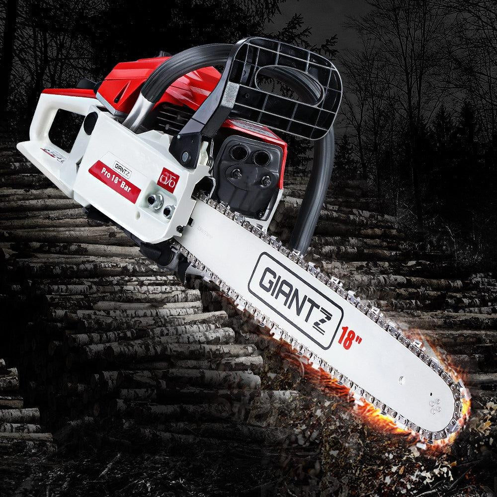 GIANTZ 45CC Petrol Commercial Chainsaw Chain Saw Bar E-Start Pruning Deals499