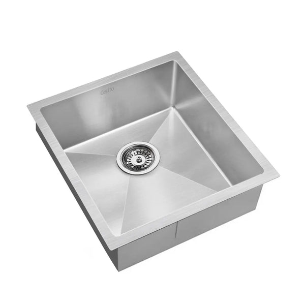 Cefito 44cm x 44cm Stainless Steel Kitchen Sink Under/Top/Flush Mount Black Deals499