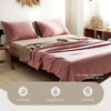 Cosy Club Sheet Set Bed Sheets Set Single Flat Cover Pillow Case Pink Brown Deals499