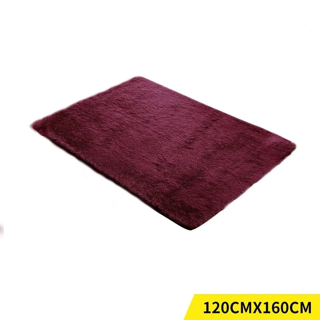 Designer Soft Shag Shaggy Floor Confetti Rug Carpet Decor 120x160cm Burgundy Deals499