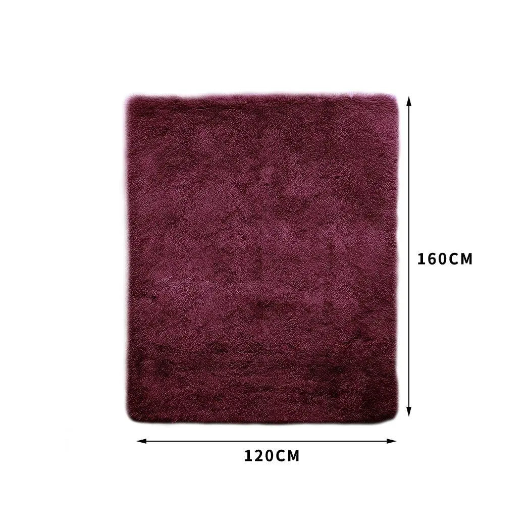 Designer Soft Shag Shaggy Floor Confetti Rug Carpet Decor 120x160cm Burgundy Deals499