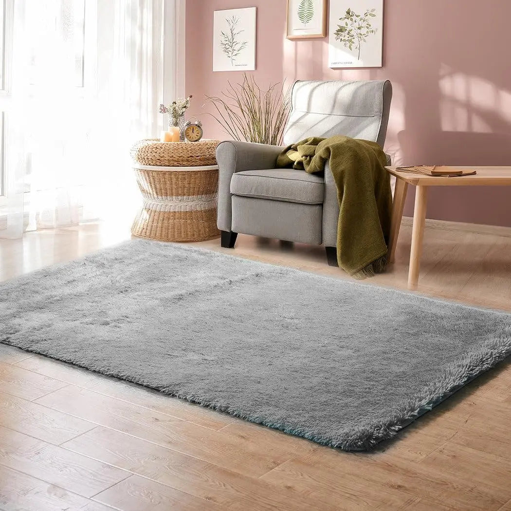 Designer Soft Shag Shaggy Floor Confetti Rug Carpet Home Decor 120x160cm Grey Deals499