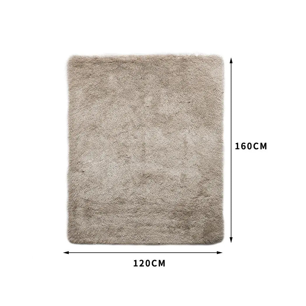 Designer Soft Shag Shaggy Floor Confetti Rug Carpet Home Decor 120x160cm Tan Deals499