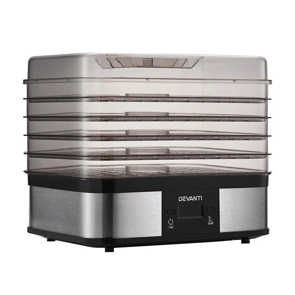 Devanti Food Dehydrator with 5 Trays - Silver Deals499