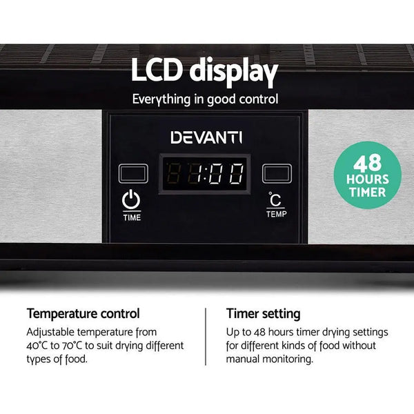 Devanti Food Dehydrator with 5 Trays - Silver Deals499