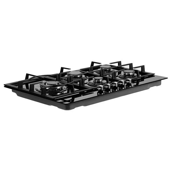 Devanti Gas Cooktop 90cm 5 Burner Stove Hob Cooker Kitchen NG LPG Black Glass Deals499