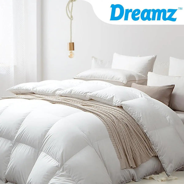 DreamZ 500GSM All Season Goose Down Feather Filling Duvet in Single Size Deals499