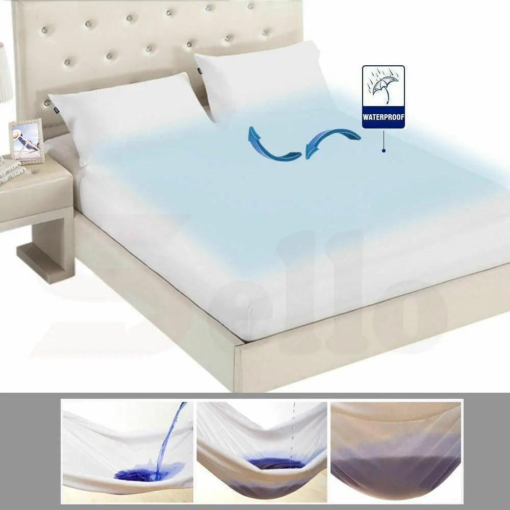 DreamZ Terry Cotton Fully Fitted Waterproof Mattress Protector King Single Size Deals499