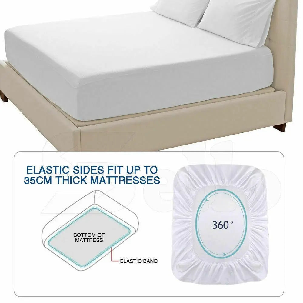 DreamZ Terry Cotton Fully Fitted Waterproof Mattress Protector in King Size Deals499