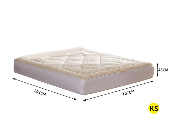 Dreamz Mattress Topper 100% Wool Underlay Reversible Mat Protector King Single Deals499