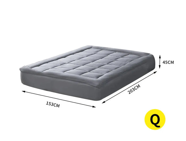 Dreamz Mattress Topper Bamboo Fibre Luxury Pillowtop Mat Protector Cover Queen Deals499