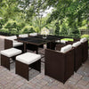 Gardeon 11 Piece PE Wicker Outdoor Dining Set - Brown & White Deals499