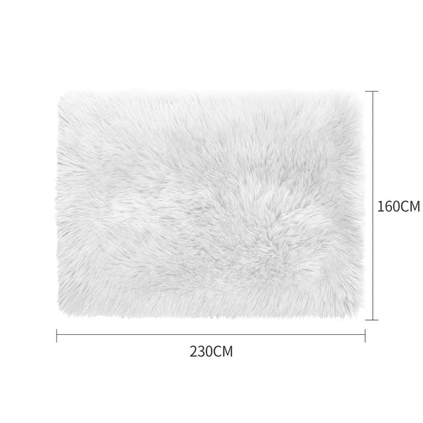 Floor Rugs Sheepskin Shaggy Rug Area Carpet Bedroom Living Room Mat 160X230 White Deals499