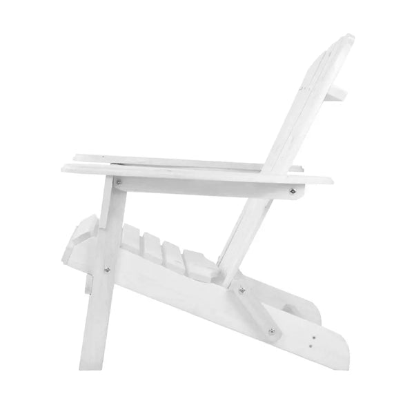 Gardeon 3 Piece Outdoor Adirondack Beach Chair and Table Set - White Deals499