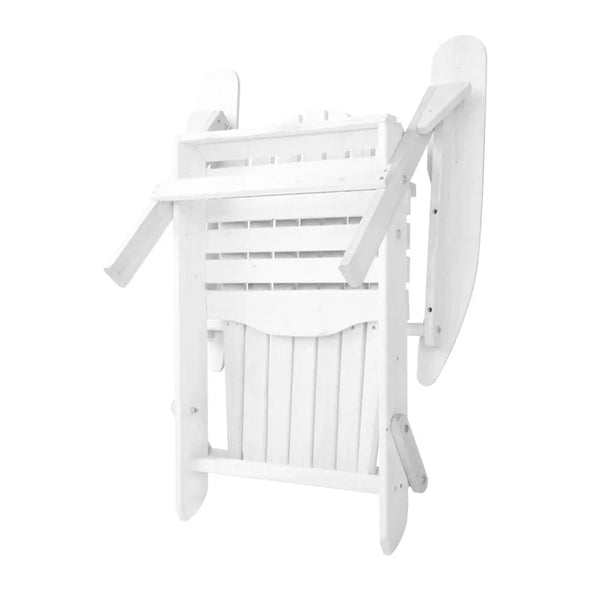 Gardeon 3 Piece Outdoor Adirondack Beach Chair and Table Set - White Deals499