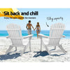 Gardeon 3 Piece Outdoor Adirondack Beach Chair and Table Set - White Deals499